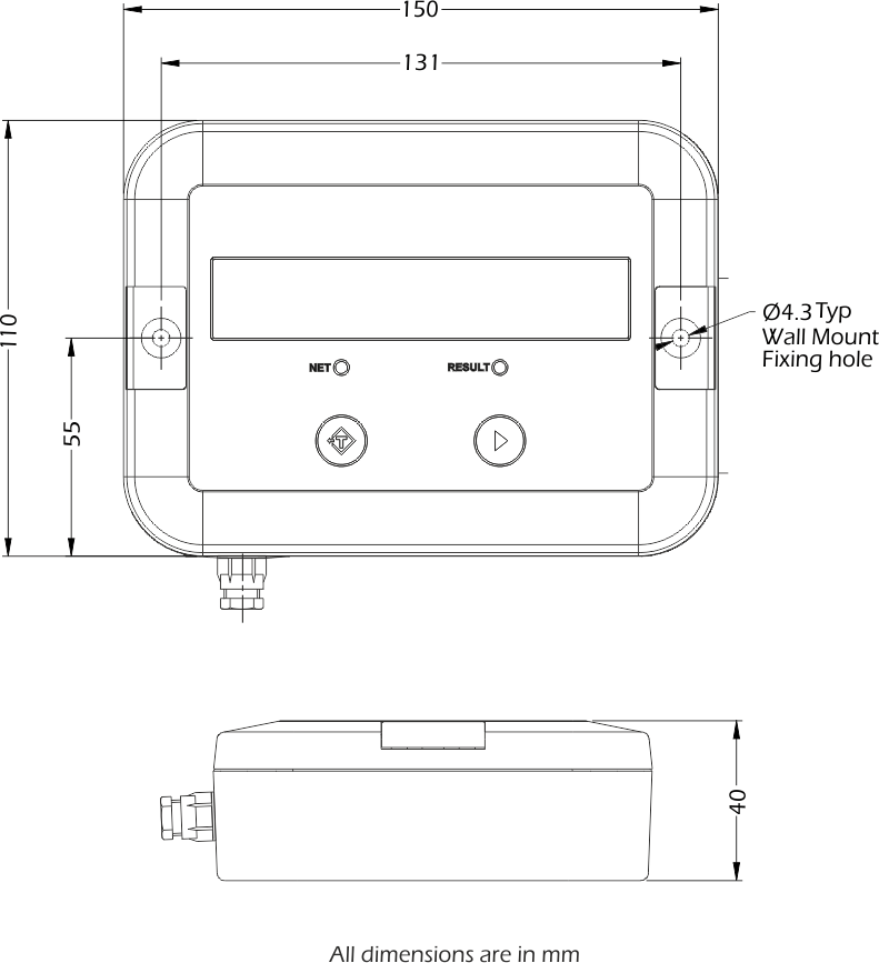 ds485dis display dimensions